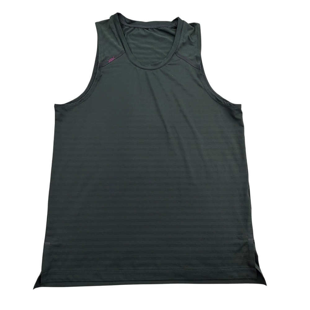 Rhone Shirt Mens Medium Dark Green Performance Workout Tank Top Running Vented